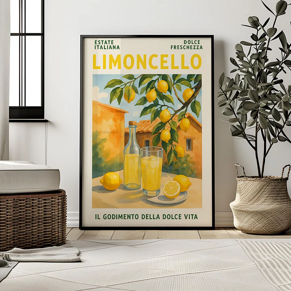 Plakat Capri cytryny La Dolce Vita Jasnozielony