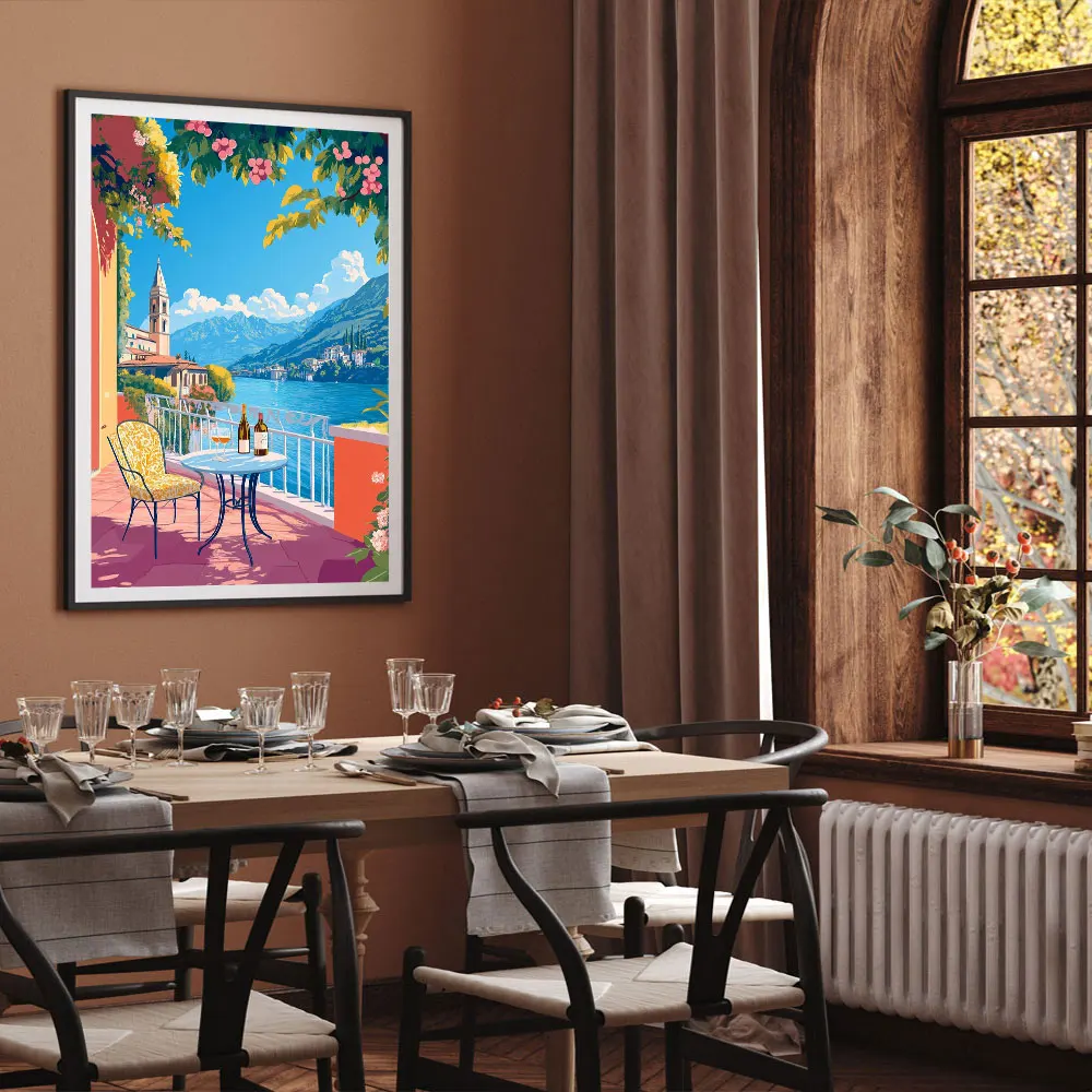 Plakat Capri cytryny La Dolce Vita Niebieski