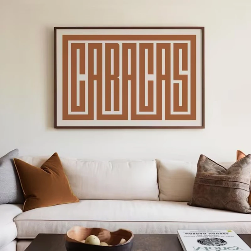 Plakat Caracas - minimalistyczna typografia miasta Wzór 1