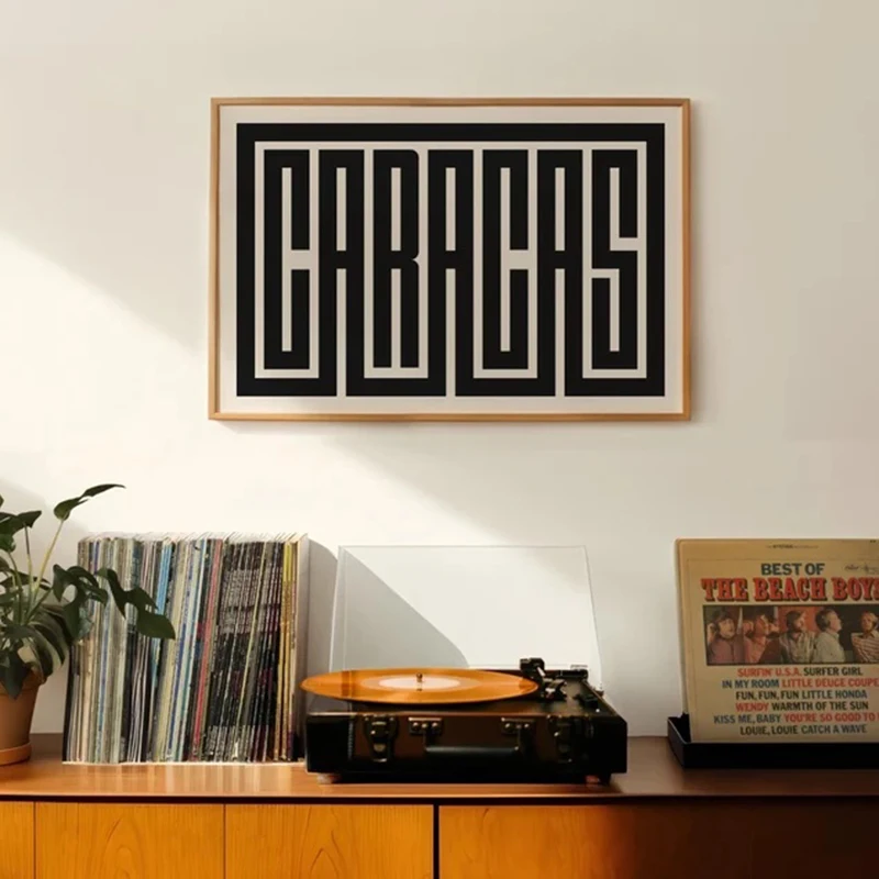 Caracas - minimalistyczny plakat typograficzny Wzór 3
