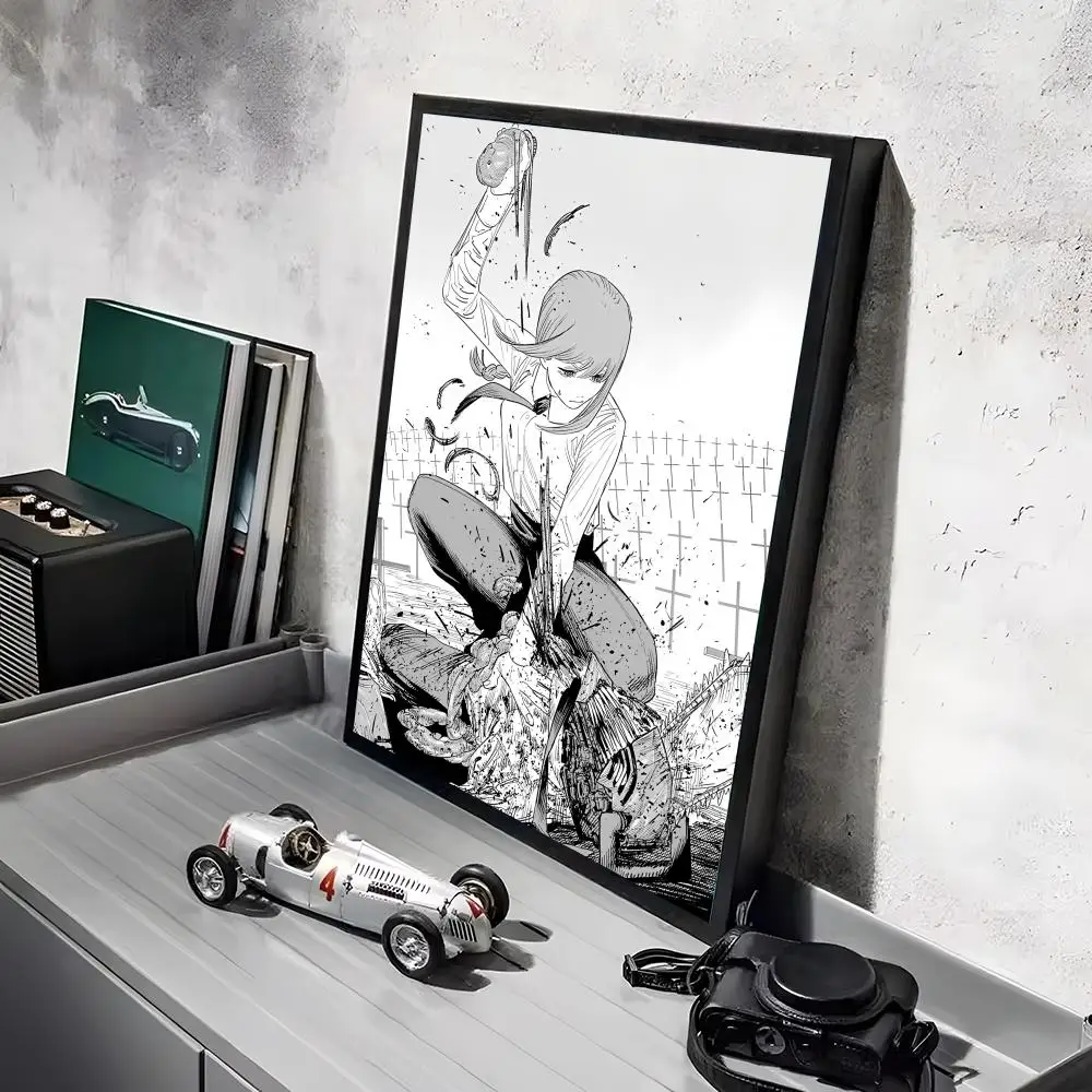 Plakat anime Chainsaw Man na ścianę Czarny10