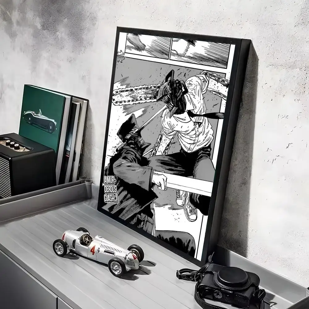 Plakat anime Chainsaw Man na ścianę Czarny12
