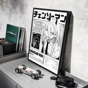 Plakat anime Chainsaw Man na ścianę Czarny3