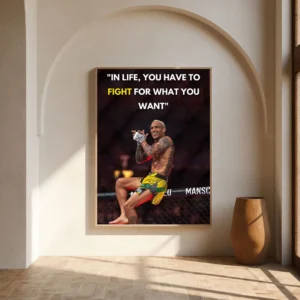 Charles Oliveira - plakat sportowy MMA Fioletowy