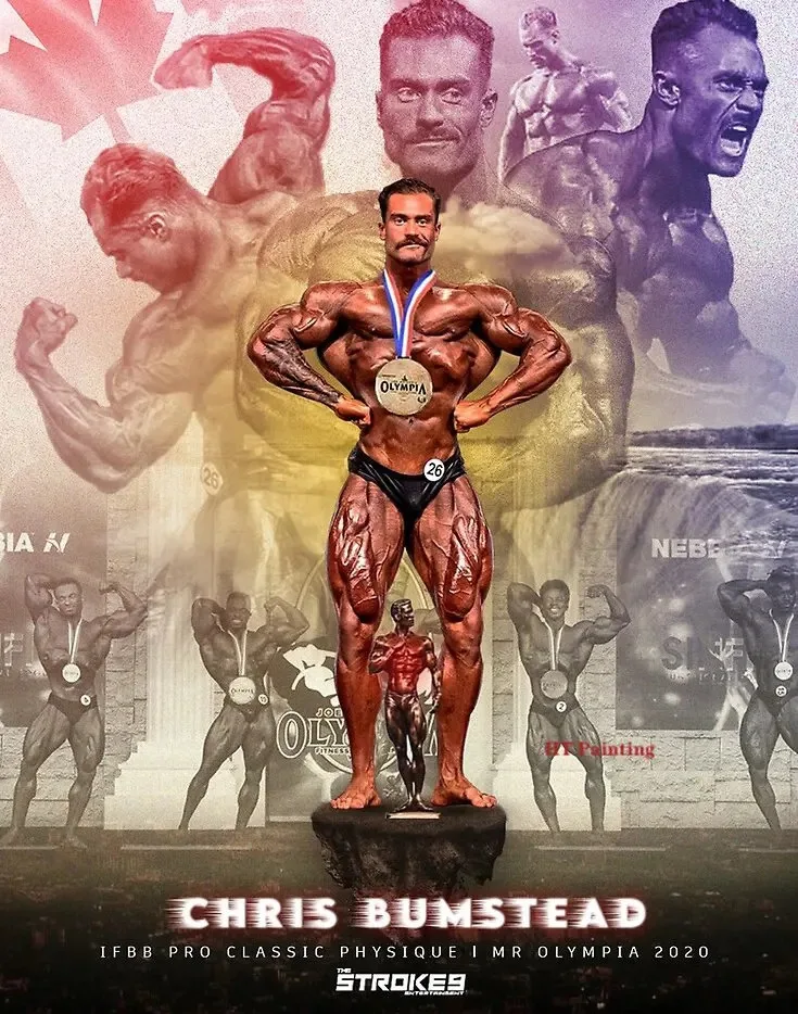 Plakat Chris Bumstead - kulturystyka i motywacja Wzór 6