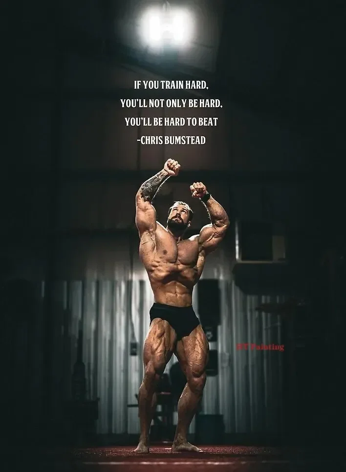 Chris Bumstead - plakat motywacyjny na siłownię Wzór 1