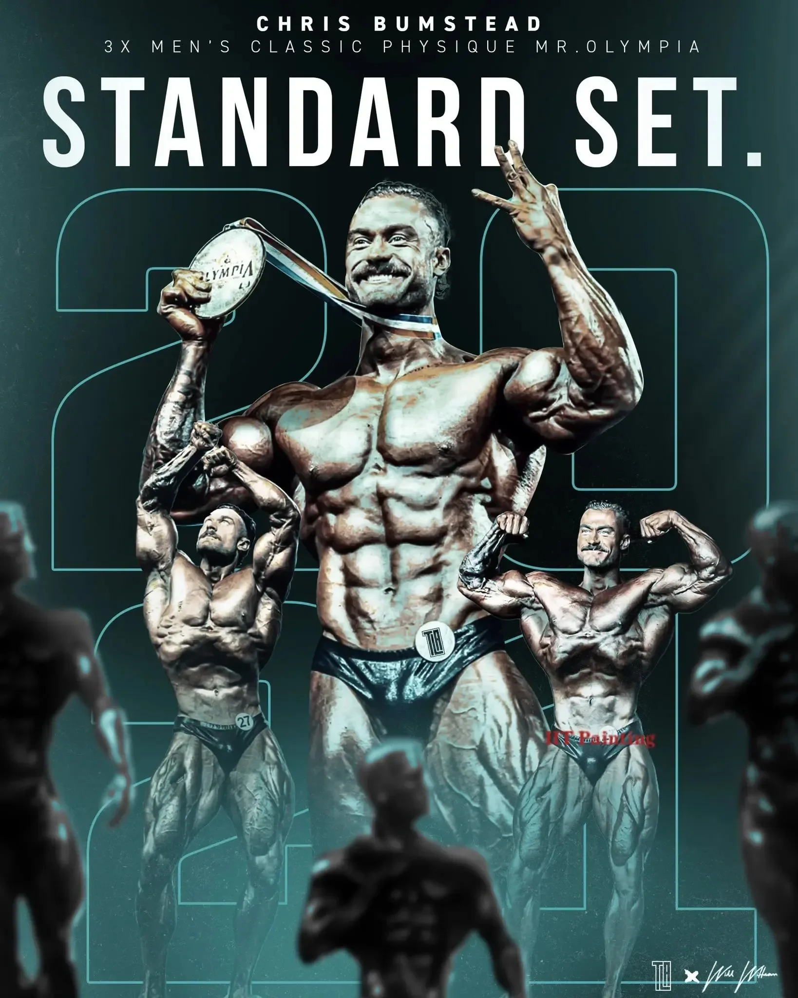 Chris Bumstead - plakat motywacyjny na siłownię Wzór 3