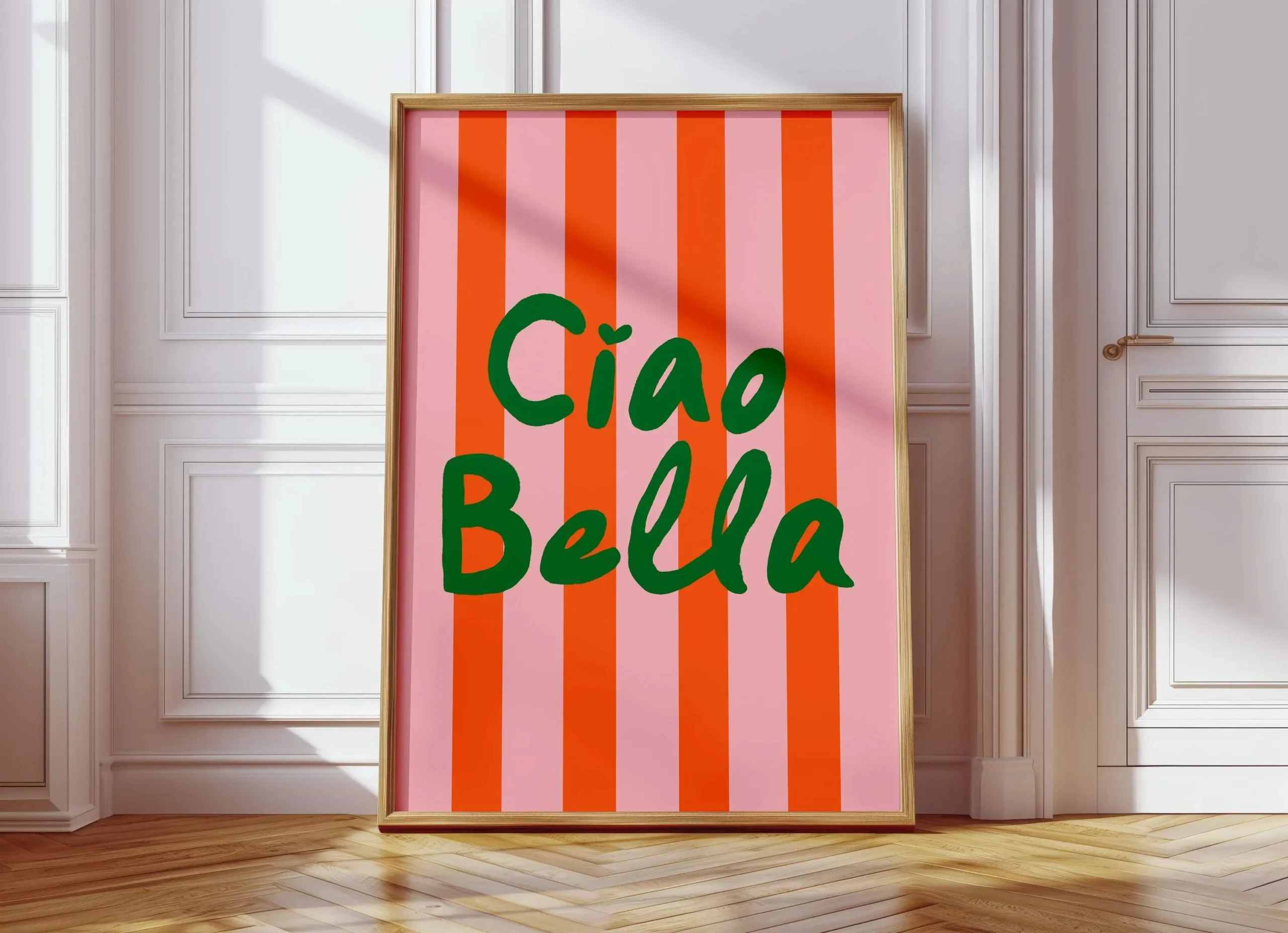 Plakat Ciao Bella włoski cytat Wzór 2