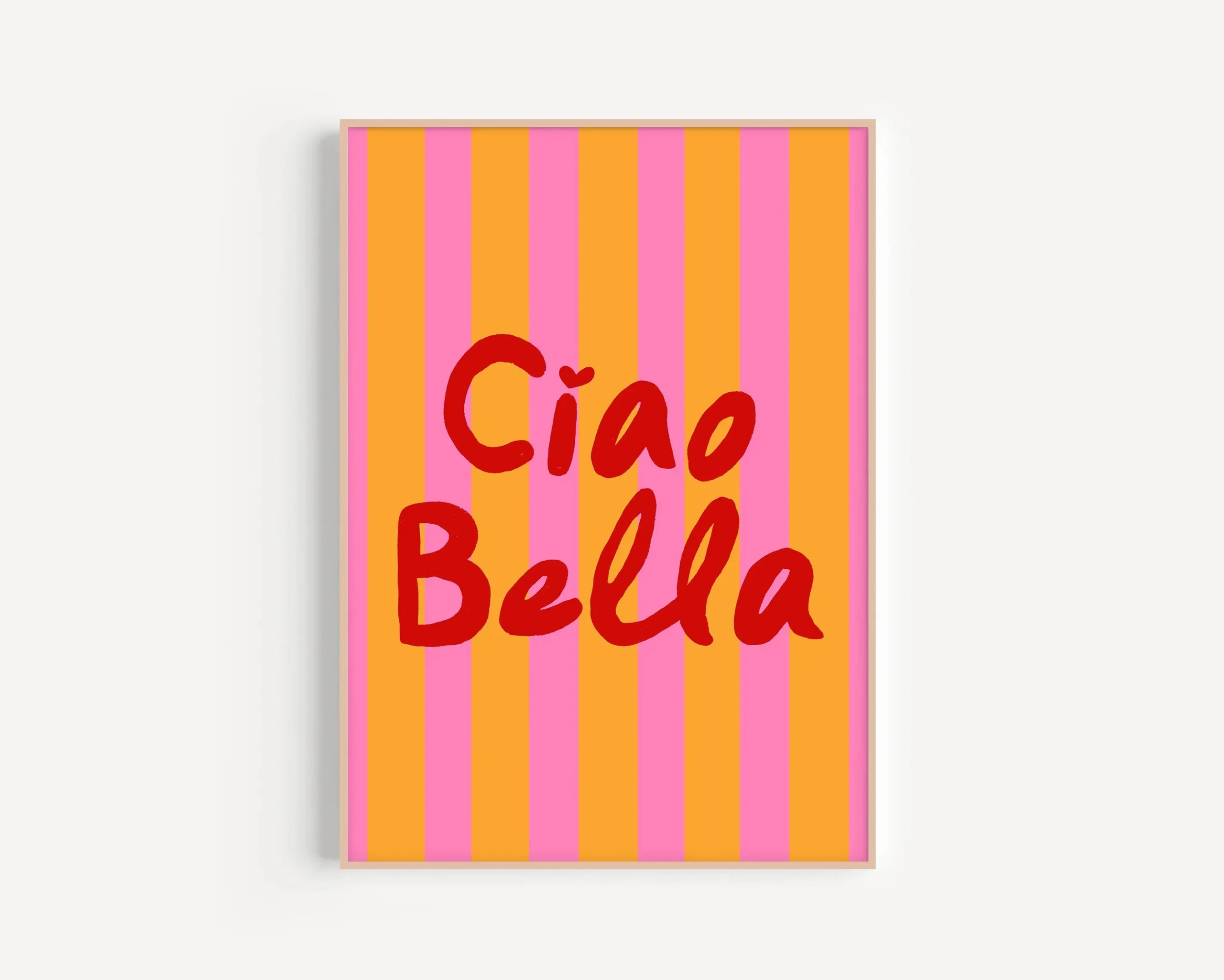 Plakat Ciao Bella włoski cytat Wzór 4