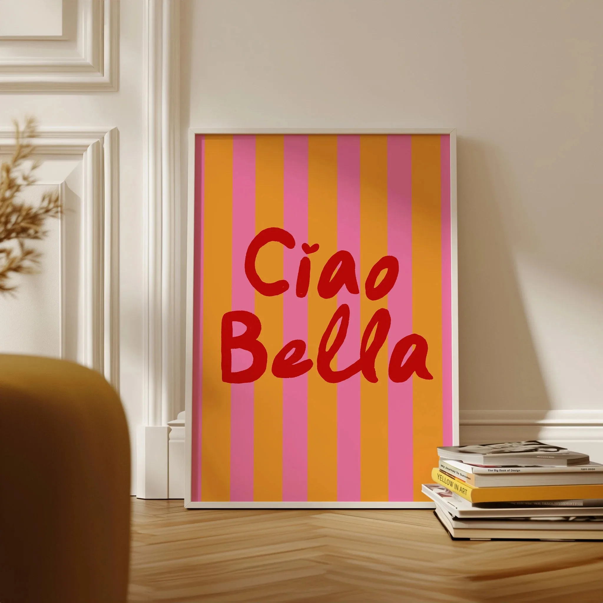 Plakat Ciao Bella włoski cytat Wzór 6