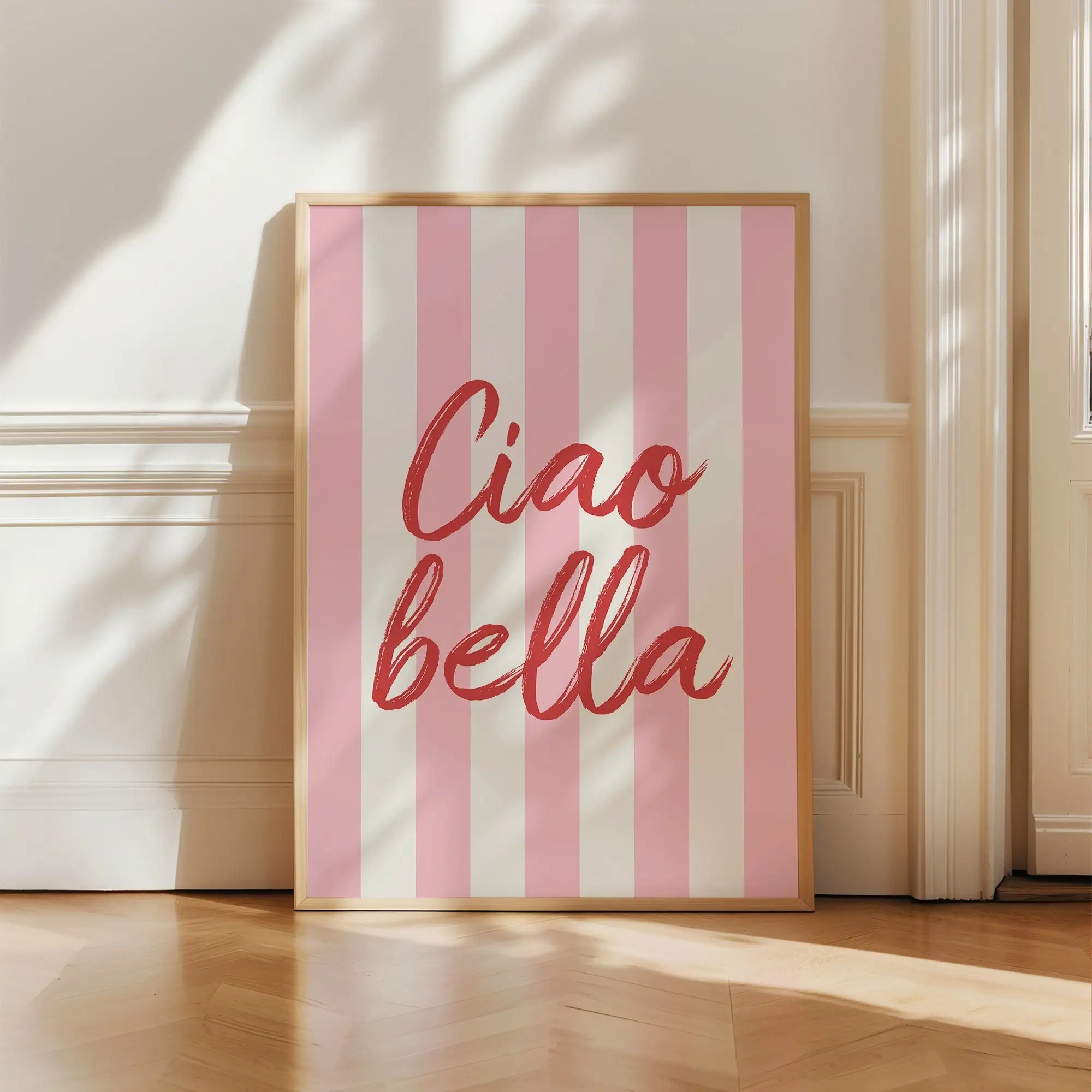 Plakat Ciao Bella - szałwiowa zieleń Wzór 2