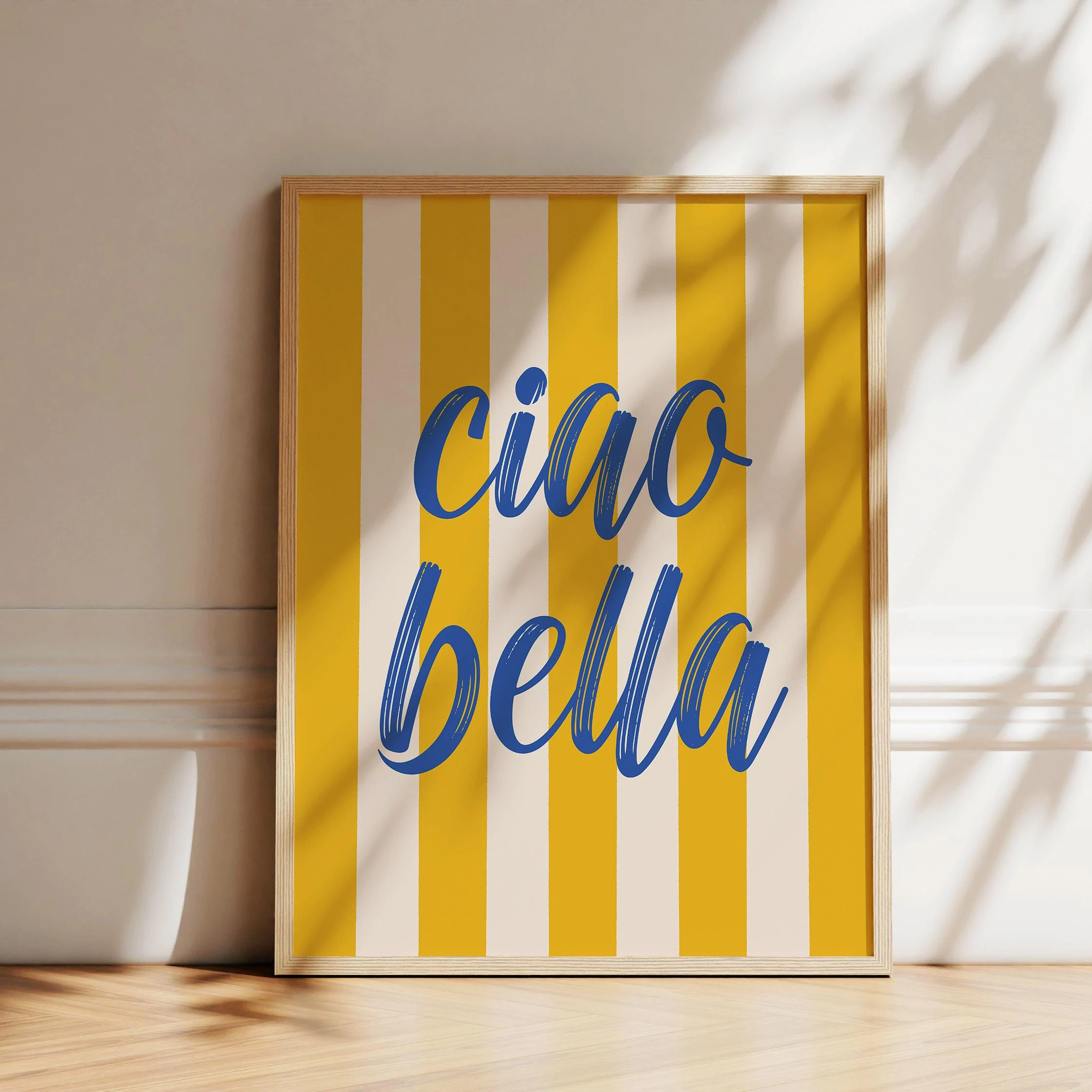 Plakat Ciao Bella - szałwiowa zieleń Wzór 5