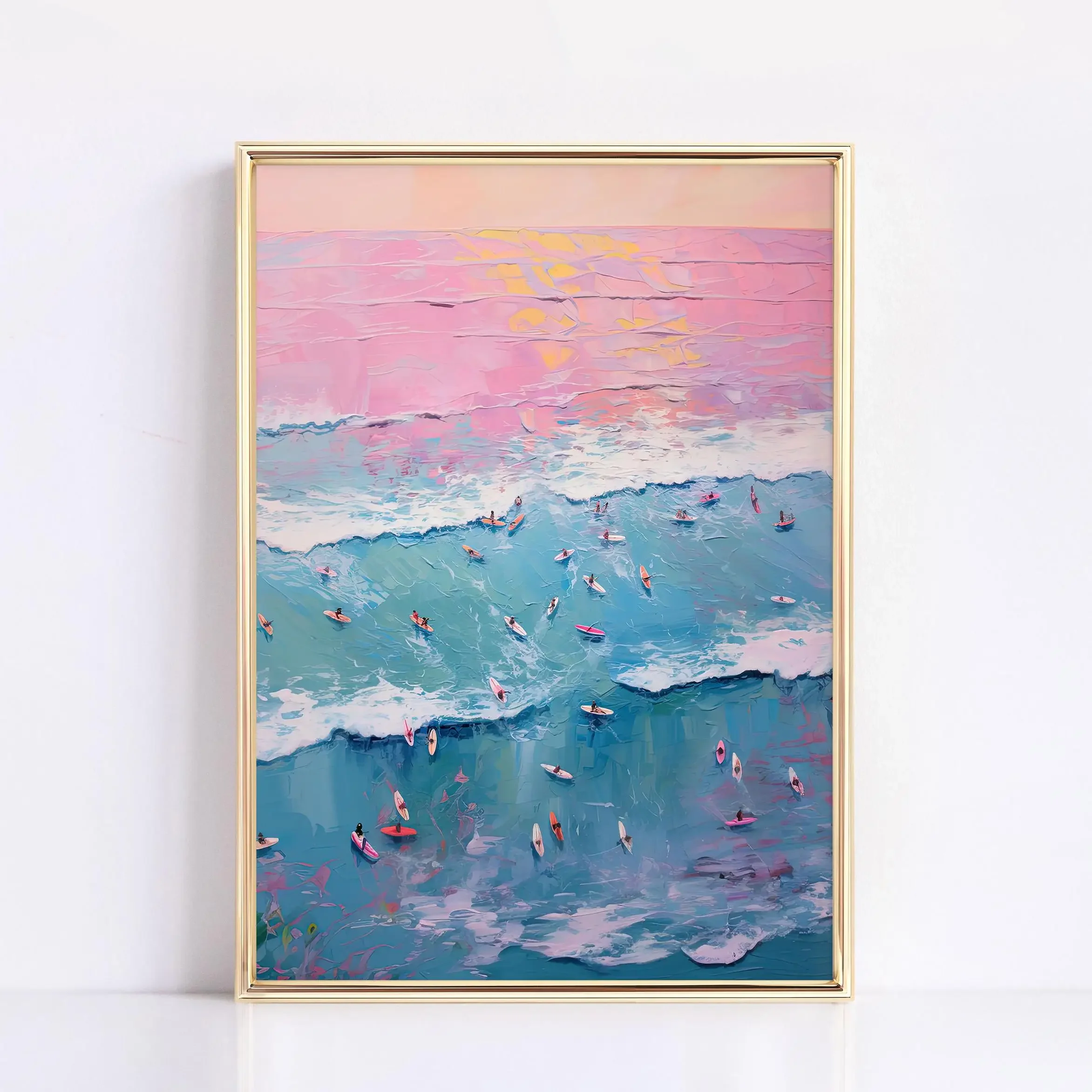 Plakat coastal z morskimi falami, ptakami i rybami Czekolada