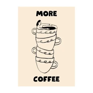 Plakat Coffee Diver humor do kuchni Armijna zieleń