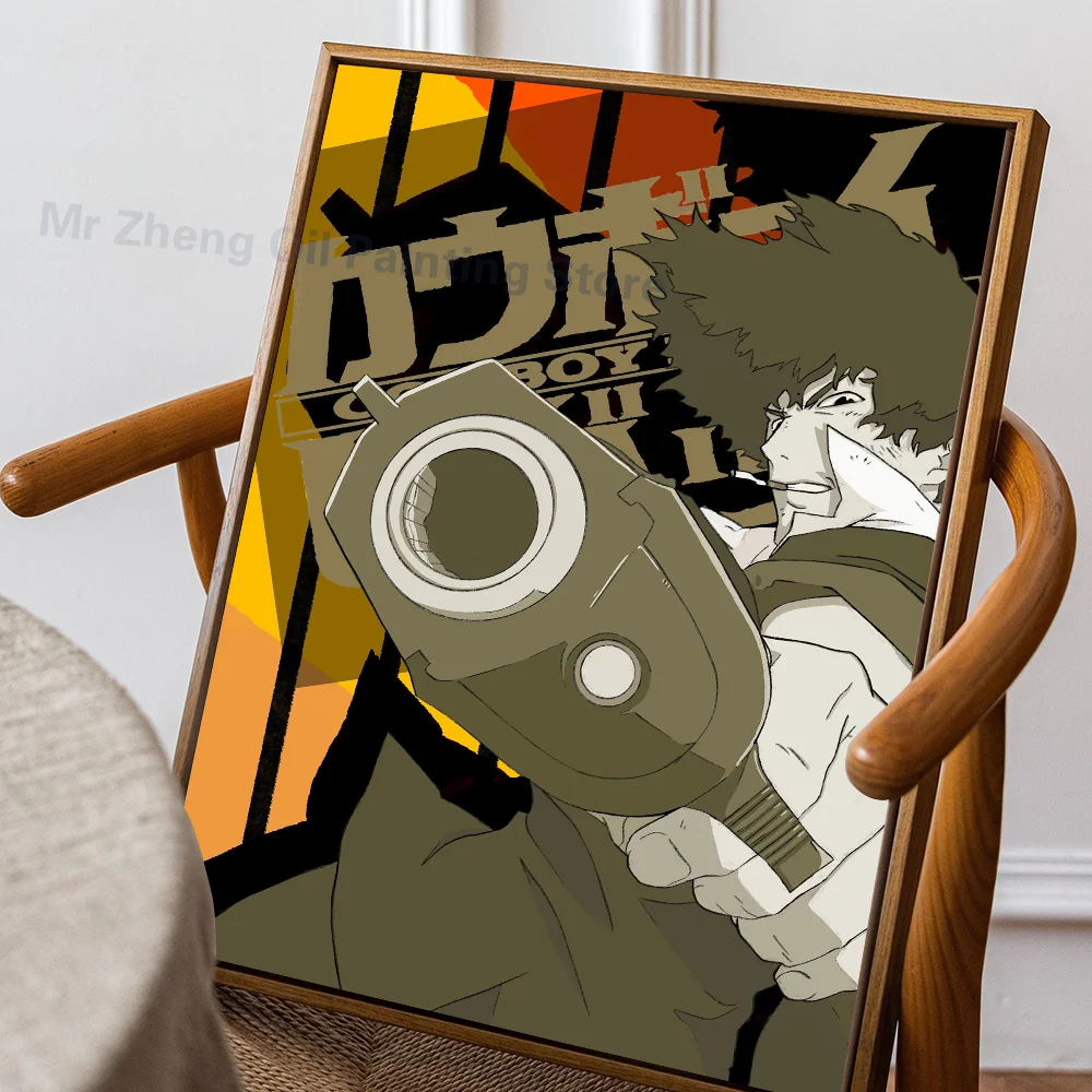 Plakat Cowboy Bebop - anime Biały