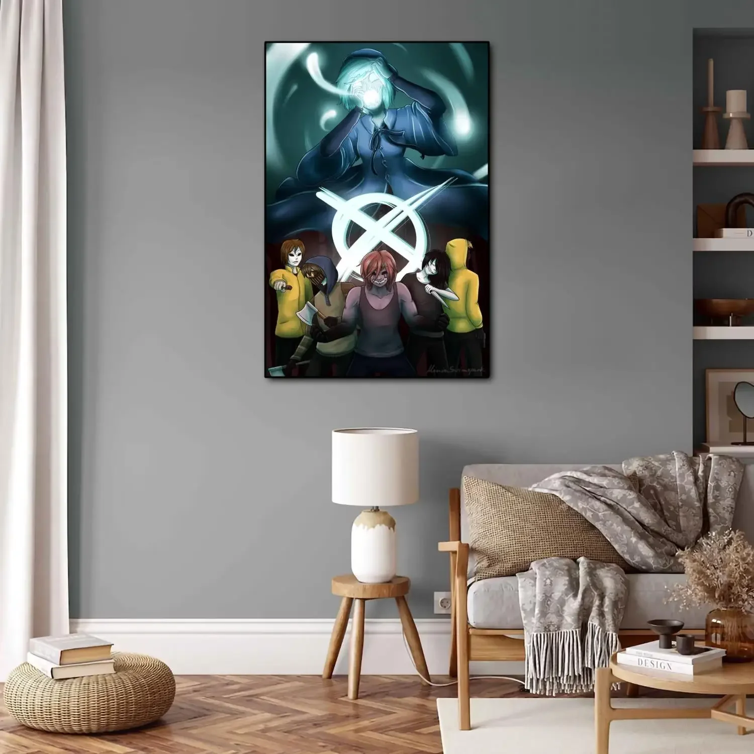 Plakat Creepypasta z postaciami z gier i anime Style 18