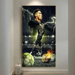 Plakat z Cristiano Ronaldo - piłkarska grafika CR7 Wzór 1