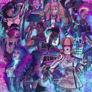 Plakat Cyberpunk 2077 na płótnie Wzór 1