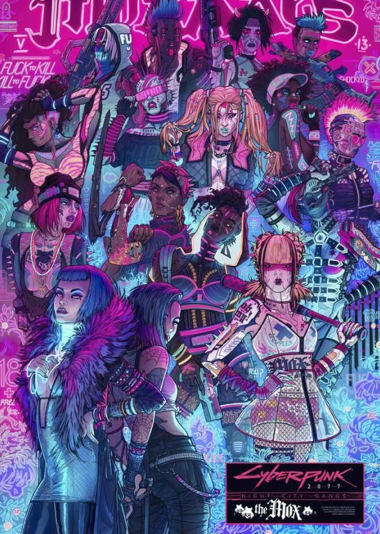 Plakat Cyberpunk 2077 na płótnie Wzór 1