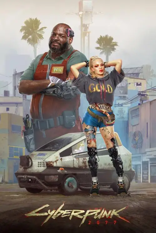 Plakat Cyberpunk 2077 na płótnie Wzór 4