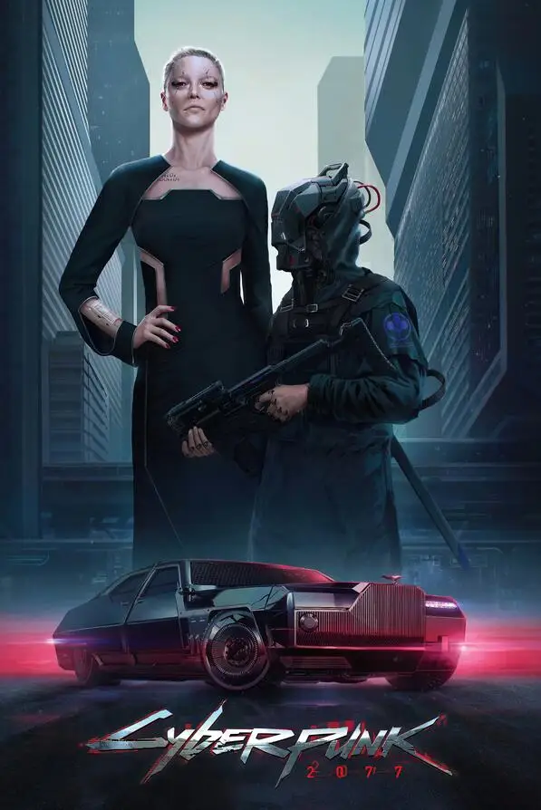 Plakat Cyberpunk 2077 na płótnie Wzór 5