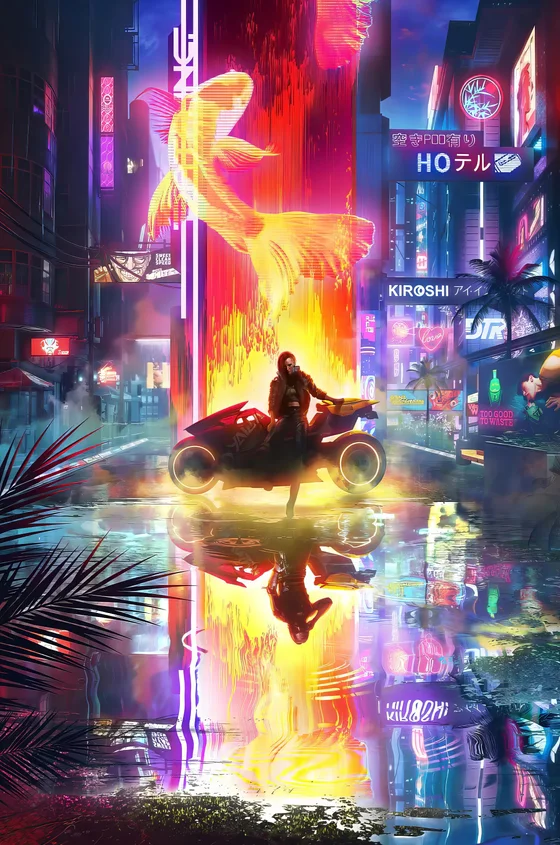Plakat Cyberpunk 2077 na płótnie Wzór 6