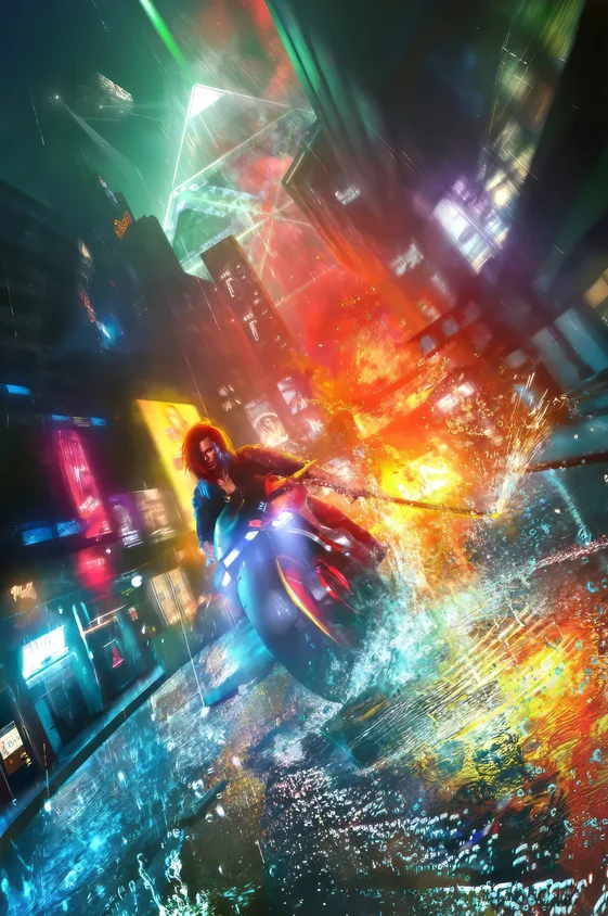 Plakat Cyberpunk 2077 na płótnie Wzór 8