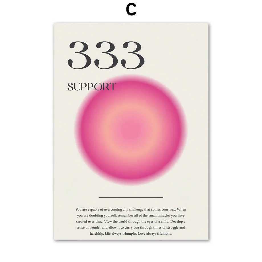 Plakat cyfry aniołów aura gradient Czerwony