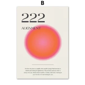 Plakat cyfry aniołów aura gradient żółty