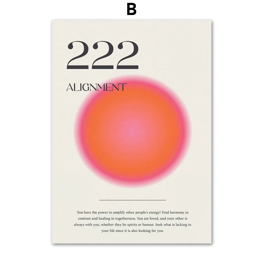 Plakat cyfry aniołów aura gradient żółty