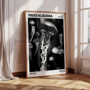 Plakat Czarno-Biała Meduza Yayoi Kusama Wzór 1