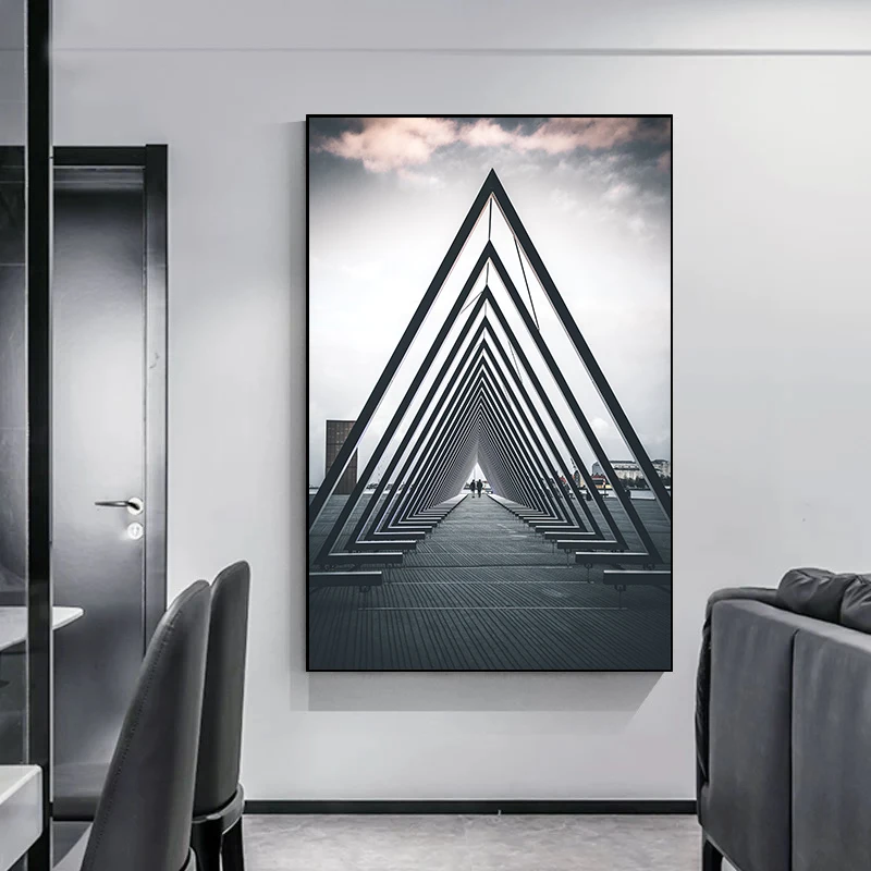 Plakat czarno-biała panorama miasta Wzór 6