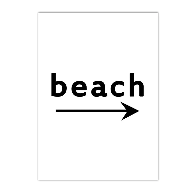 Plakat czarno-biała plaża z palmami Wzór 3