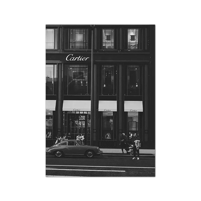 Czarno-biała fotografia uliczna - plakat vintage Wzór 4