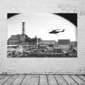 Plakat Czarnobyl - radziecki helikopter Malarstwo