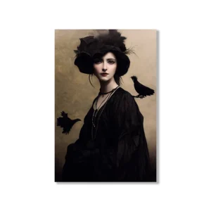 Plakat czarny kot - mroczny klimat dark academia Wzór 1