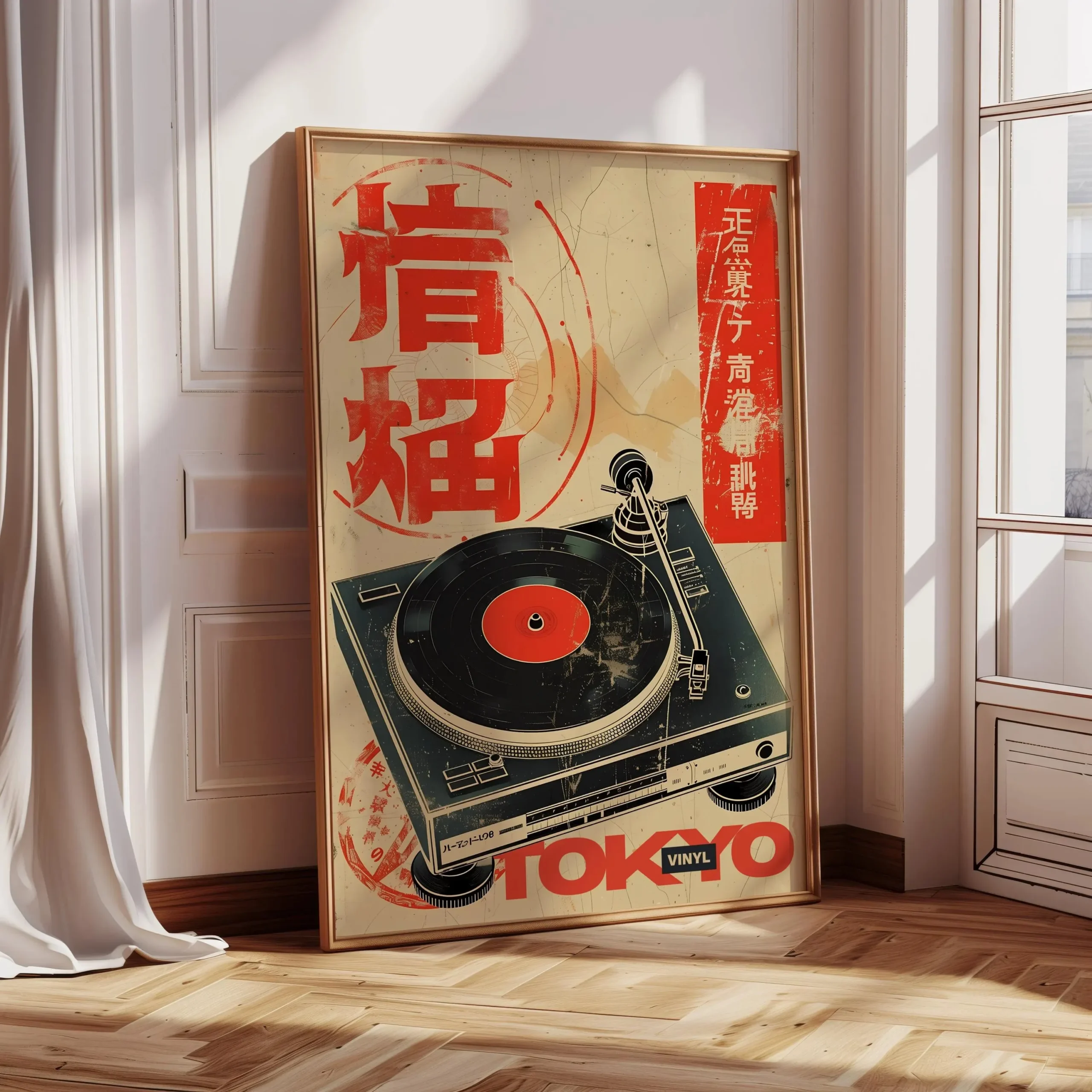 Retro plakat z czarnym kotem i muzyką jazzową Wzór 7