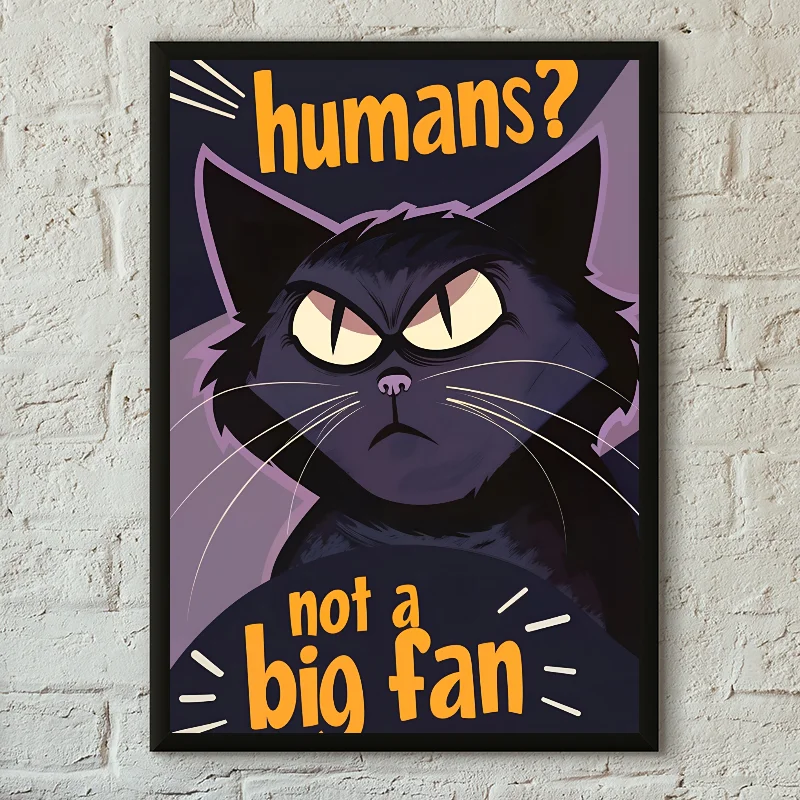 Plakat czarny kot - nowoczesny Wzór 2