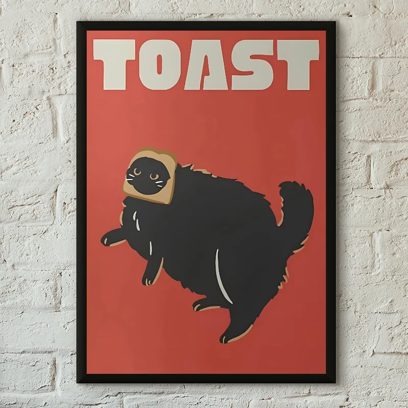 Plakat czarny kot - nowoczesny Wzór 3