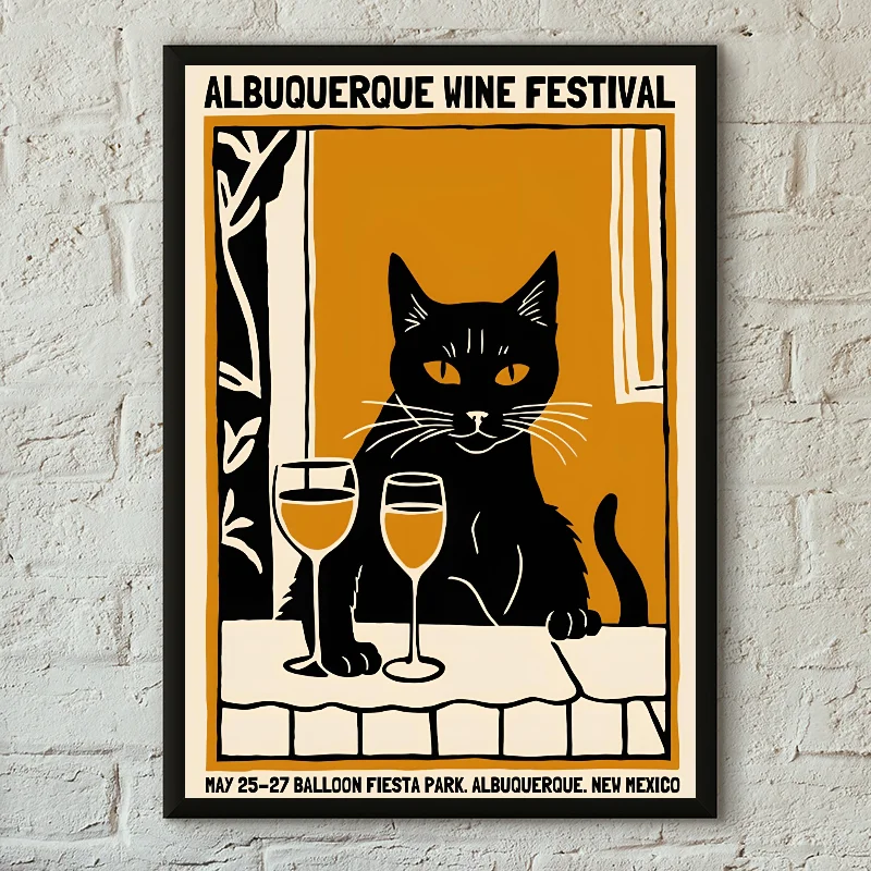 Plakat czarny kot - nowoczesny Wzór 6