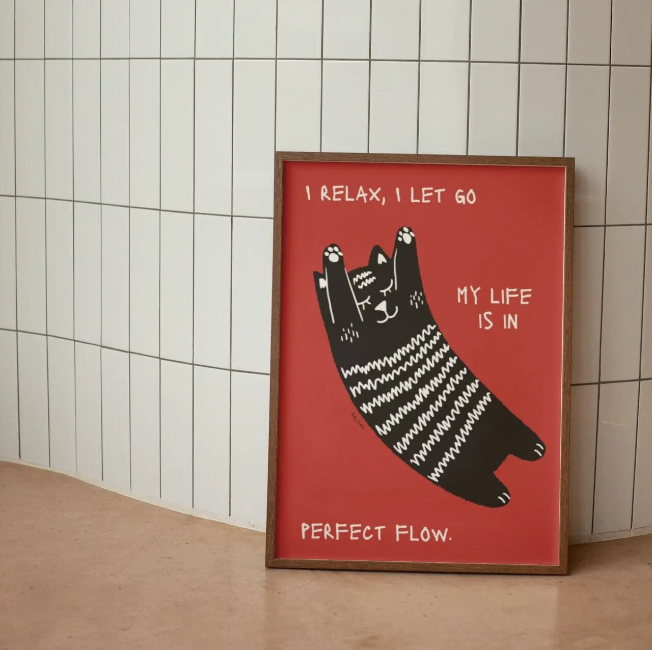 Czarny kot - plakat pop art Burgundia