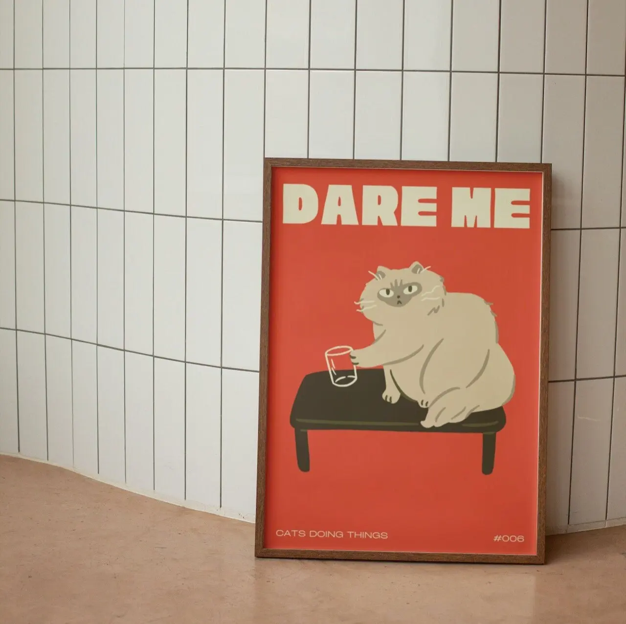 Czarny kot - plakat pop art Jasnoszary