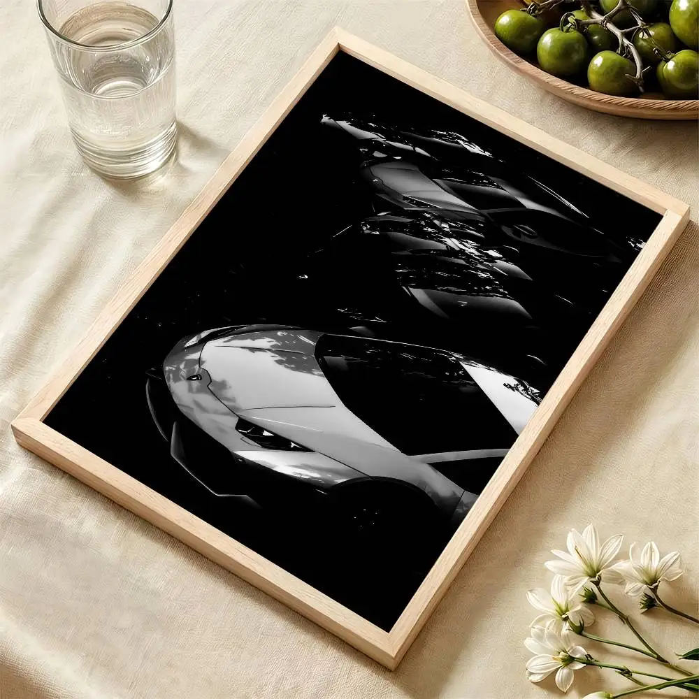 Plakat czarny sportowy samochod Wzór 4
