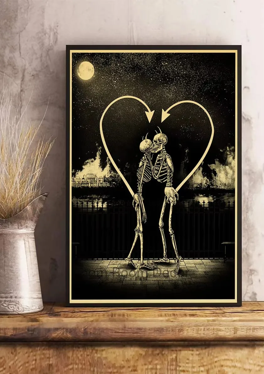 Plakat z czaszką w stylu vintage Wzór 1