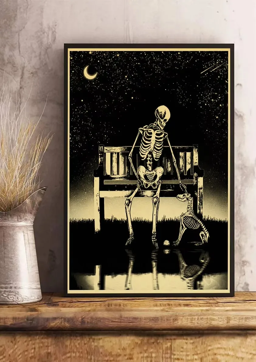Plakat z czaszką w stylu vintage Wzór 4