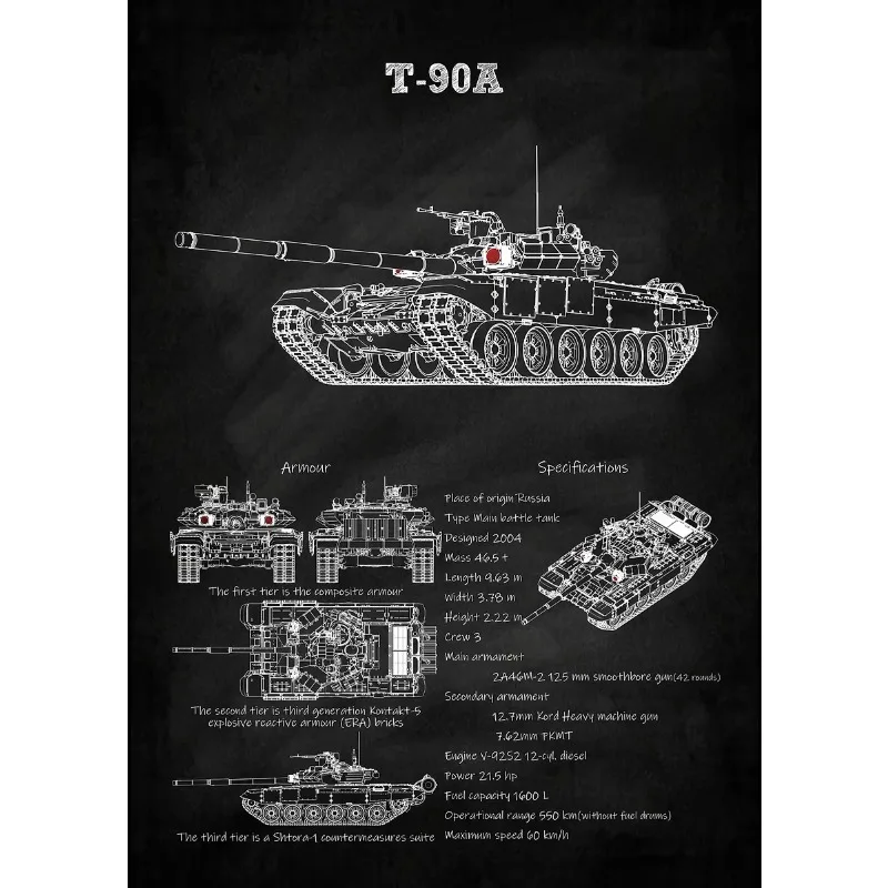 Plakat czołg wojskowy II wojna światowa Armijna zieleń
