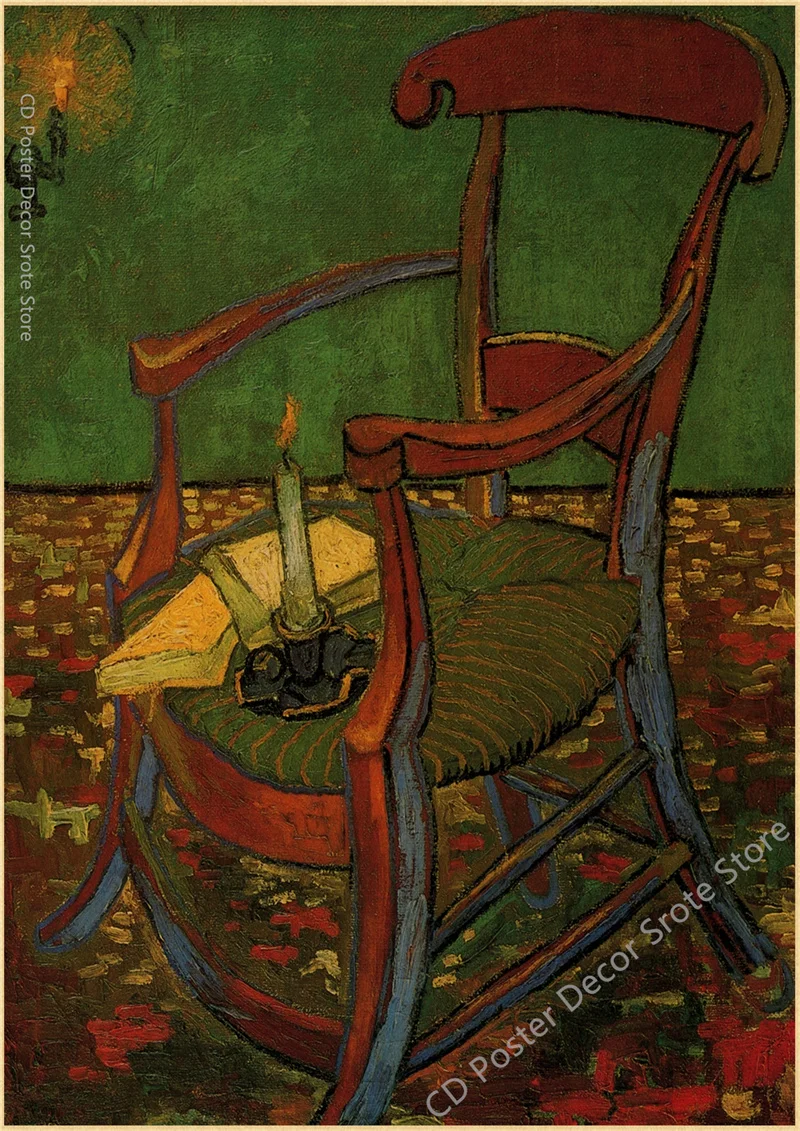Da Vinci i Van Gogh plakat retro z klasyką malarstwa Fioletowy
