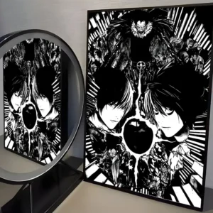 Plakat Death Note - anime minimalistyczny Black8
