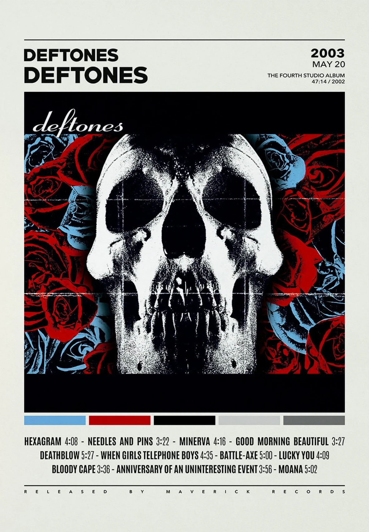 Plakat Deftones - okładka albumu Biały