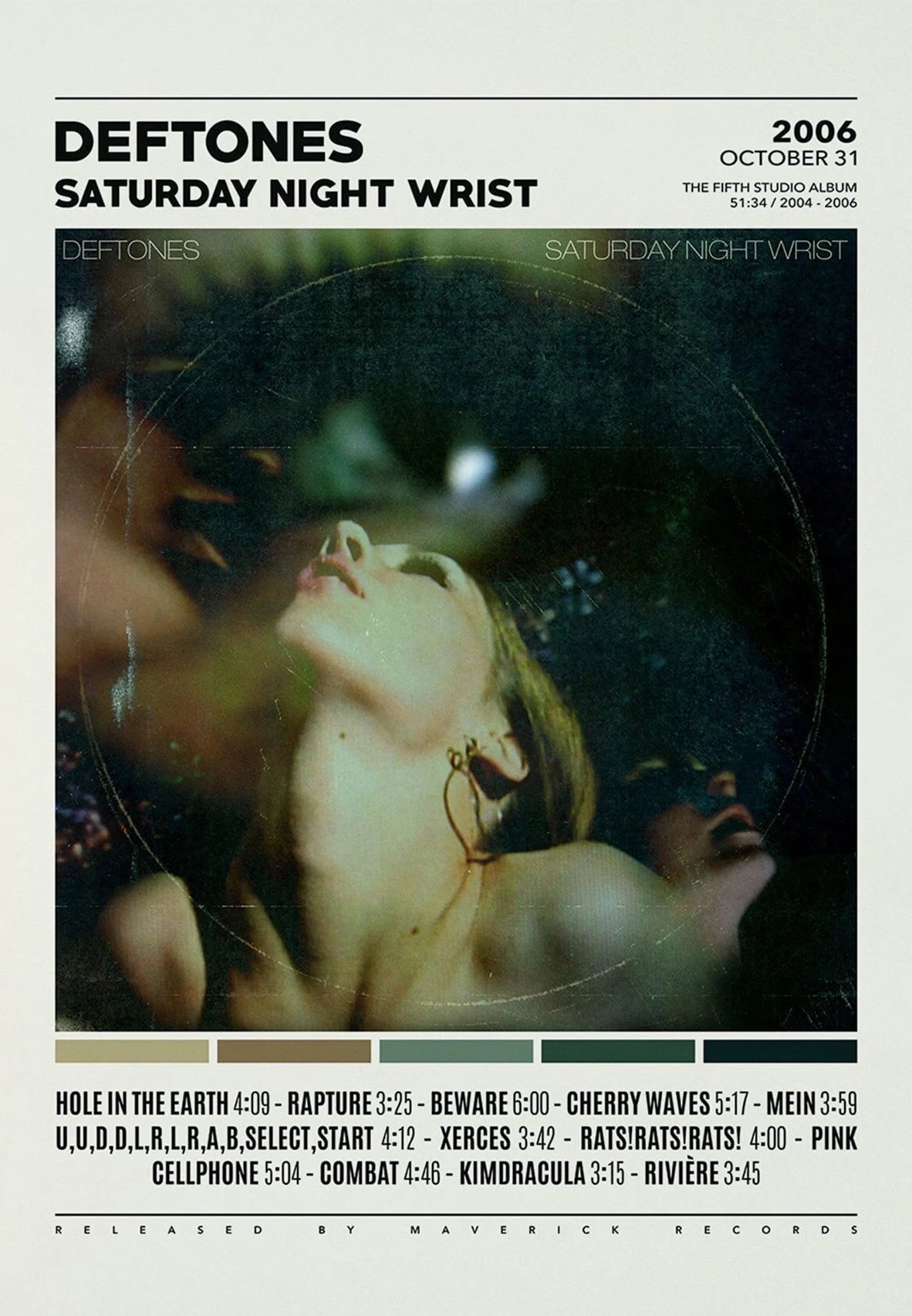 Plakat Deftones - okładka albumu Burgundia